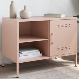 Berkfield Home TV Cabinet Pink 68x39x50.5 cm Steel - thumbnail 2