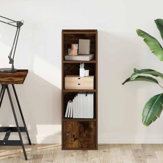 Berkfield Home Durable Bookcase Smoked Oak 31x24x102 cm Engineered Wood in Brown - Size: 31 x 24 x 102 cm - image 1
