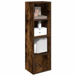 Berkfield Home Durable Bookcase Smoked Oak 31x24x102 cm Engineered Wood in Brown - Size: 31 x 24 x 102 cm - thumbnail 2