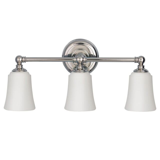 Loops IP44 3 Bulb Wall Light Opaque Glass Downlight Shades Polished Chrome LED G9 3.5W in Clear