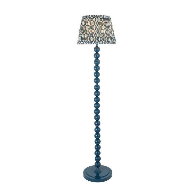 Netlighting Higgledy Gloss Blue Floor Lamp Blue Fabric Ripple Shade 35cm E27 - image 1