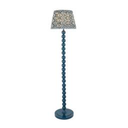 Netlighting Higgledy Gloss Blue Floor Lamp Blue Fabric Ripple Shade 35cm E27