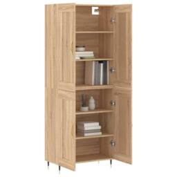 Berkfield Home Highboard Sonoma Oak 69.5x34x180 cm Engineered Wood in Tan - thumbnail 3