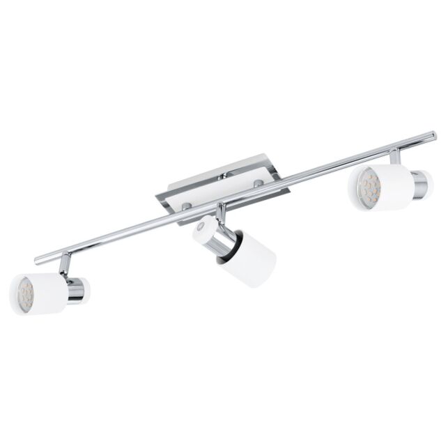 Loops Wall 3 Spot Light Colour Chrome Plated & White Steel Bulb GU10 3x5W Included - image 1