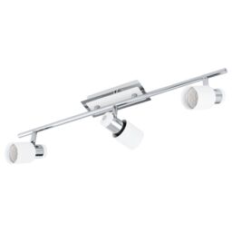 Loops Wall 3 Spot Light Colour Chrome Plated & White Steel Bulb GU10 3x5W Included