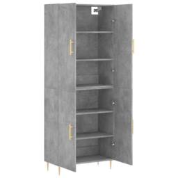 Berkfield Home Highboard Concrete Grey 69.5x34x180 cm Engineered Wood - thumbnail 4