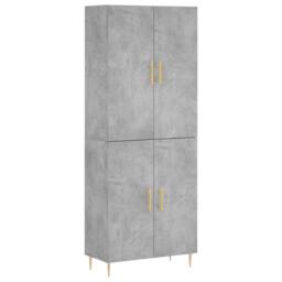 Berkfield Home Highboard Concrete Grey 69.5x34x180 cm Engineered Wood - thumbnail 3