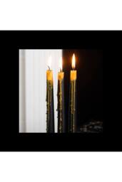 KDMD Set of 4 Pumpkin Guts Oozing Taper Candles for Halloween in Black - thumbnail 1