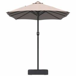 Berkfield Home Modern Garden Parasol Folding Taupe 385 x 209 x 244 cm Fabric - thumbnail 5
