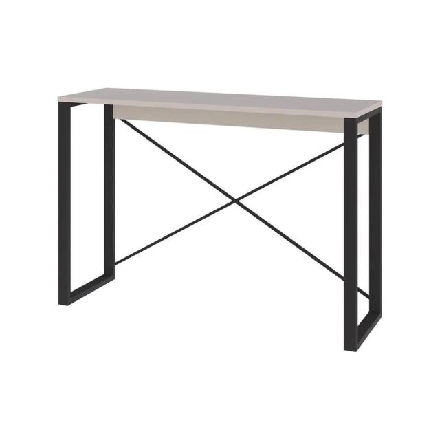 VOGREX Sandstone Narrow Console Table Metal Cross Frame Legs in Beige - image 1