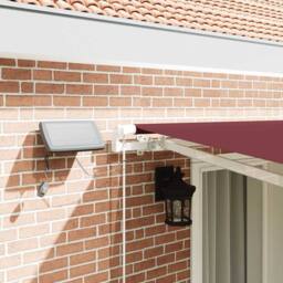 Berkfield Home Manual Retractable Awning with LED Burgundy 400x300 cm - thumbnail 4