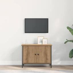 Berkfield Home TV Stand Artisan Oak Particle board 60 x 35 x 45 cm TV Stand in Brown - thumbnail 4