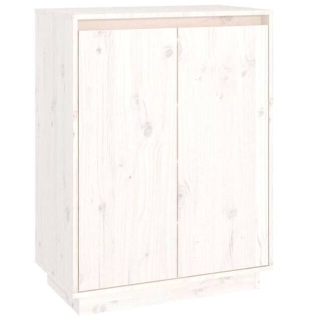Berkfield Home Shoe Cabinet White 60x35x80 cm Solid Wood Pine - Size: 60 x 35 x 80 cm - image 1