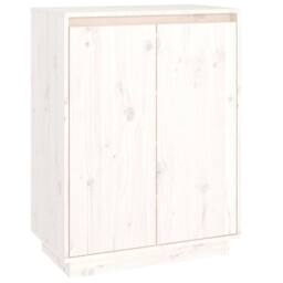 Berkfield Home Shoe Cabinet White 60x35x80 cm Solid Wood Pine - Size: 60 x 35 x 80 cm - thumbnail 1