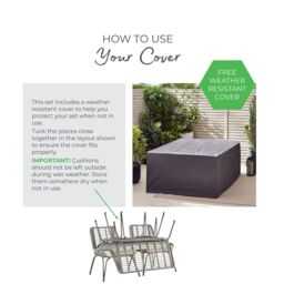 FurnitureboxUK Lisbon Wicker Style Rattan Outdoor Garden Sofa & Chair Set, PE Rattan & Cushions, Garden Conversation Set in Grey - thumbnail 7