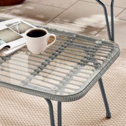 FurnitureboxUK Lisbon Wicker Style Rattan Outdoor Garden Sofa & Chair Set, PE Rattan & Cushions, Garden Conversation Set in Grey - thumbnail 5