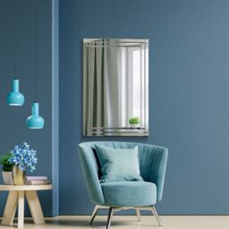 MirrorOutlet Luxford All Glass Bevelled Large Dress Mirror 120 x 80 CM in Silver - Size: 1 Pack - thumbnail 2