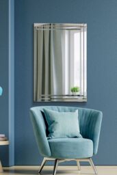 MirrorOutlet Luxford All Glass Bevelled Large Dress Mirror 120 x 80 CM in Silver - Size: 1 Pack - thumbnail 1