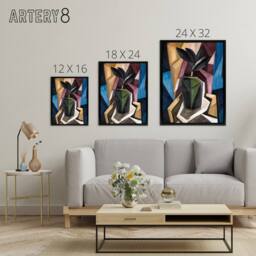 "Artery8 Rubber Plant Abstract Painting Hartley Black Framed Canvas Art Print - Size: W12"" x H16""" - thumbnail 4