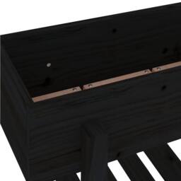 Berkfield Home Beautiful Garden Planter Black 62x30x69 cm Solid Wood Pine - Size: 62 x 30 x 69 cm - thumbnail 7