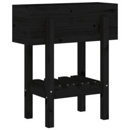 Berkfield Home Beautiful Garden Planter Black 62x30x69 cm Solid Wood Pine - Size: 62 x 30 x 69 cm - thumbnail 4