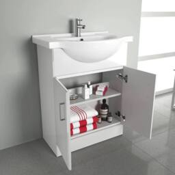 SPETLEK Bathroom Vanity Unit & Under Sink Basin Storage in White - thumbnail 3