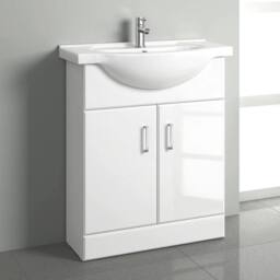 SPETLEK Bathroom Vanity Unit & Under Sink Basin Storage in White - thumbnail 2
