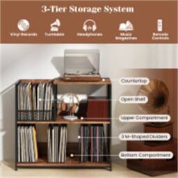 SPETLEK Vinyl Display Rack 3 Removable Dividers-Brown in Brown - Size: 0.6m2 - thumbnail 5