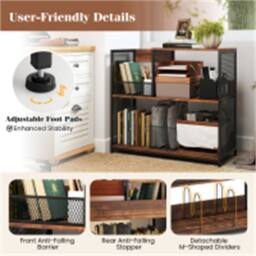 SPETLEK Vinyl Display Rack 3 Removable Dividers-Brown in Brown - Size: 0.6m2 - thumbnail 4