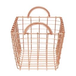 Orsina Functional Rectangular Basket, Stylish Wireframe Basket For Kitchen, High Quality Contemporary Basket in Gold - thumbnail 2