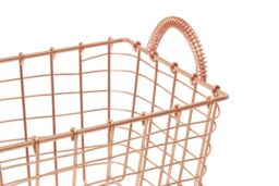 Orsina Functional Rectangular Basket, Stylish Wireframe Basket For Kitchen, High Quality Contemporary Basket in Gold - thumbnail 5