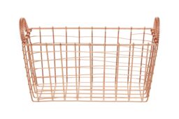 Orsina Functional Rectangular Basket, Stylish Wireframe Basket For Kitchen, High Quality Contemporary Basket in Gold - thumbnail 3