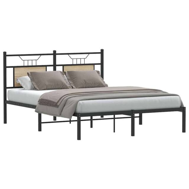 Berkfield Home Decorative Bed Frame without Mattress Sonoma Oak 140x200 cm Engin in Brown - image 1