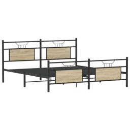 Berkfield Home Decorative Bed Frame without Mattress Sonoma Oak 140x200 cm Engin in Brown - thumbnail 5