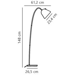 Nordlux Premium Indoor Floor Lamp Brown Metal E27 Adjustable Head - Mains Powered, IP20 in Beige - thumbnail 5