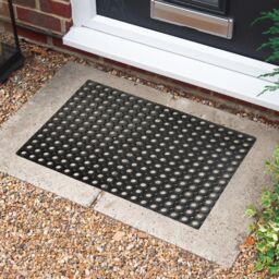 Nicola Spring Heavy Duty Rubber Door Mats - 80 x 60cm - Set of 2 in Black - Size: 40 cm x 80 cm - thumbnail 6