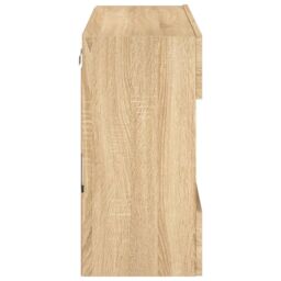 Berkfield Home TV Wall Cabinet with LED Lights Sonoma Oak 78.5x30x60.5 cm in Brown - thumbnail 9