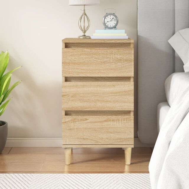 Berkfield Home Bedside Cabinet Sonoma Oak 40x35x70 cm Engineered Wood in Brown - Size: 40 x 35 x 70 cm - image 1