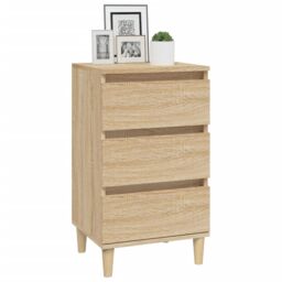Berkfield Home Bedside Cabinet Sonoma Oak 40x35x70 cm Engineered Wood in Brown - Size: 40 x 35 x 70 cm - thumbnail 4