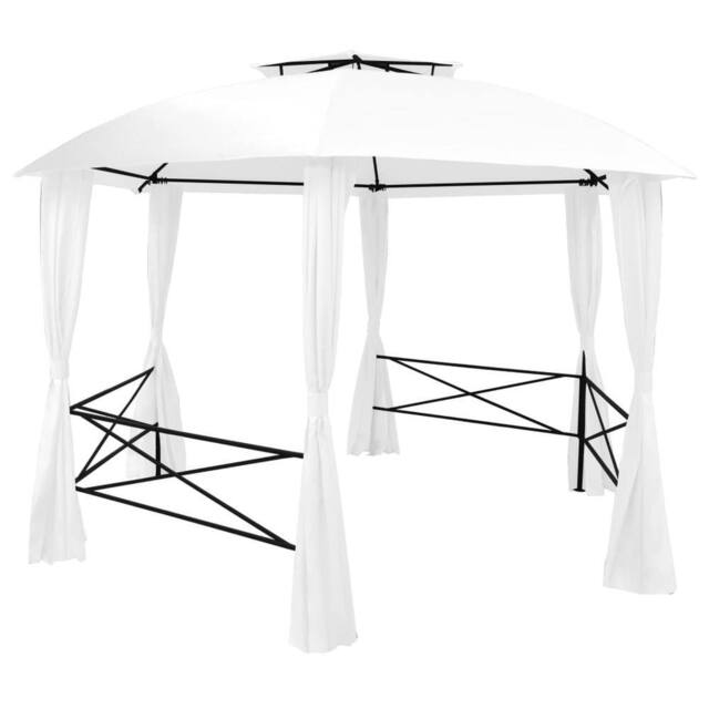 Berkfield Home Garden Marquee with Curtains 360x312x265 cm White 180 g/m ² - Size: 360 x 312 x 265 cm - image 1