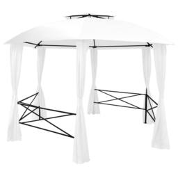 Berkfield Home Garden Marquee with Curtains 360x312x265 cm White 180 g/m ² - Size: 360 x 312 x 265 cm - thumbnail 1