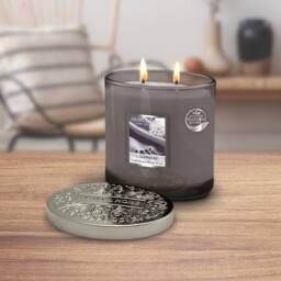 Heart and Home Twin Wick Ellipse Soy Wax Candle - Cashmere in Mid Grey - thumbnail 3