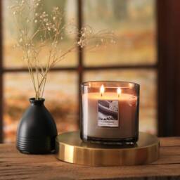Heart and Home Twin Wick Ellipse Soy Wax Candle - Cashmere in Mid Grey - thumbnail 4