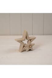 KDMD Sand Texture Effect Ceramic Star Decoration - 12mm in Light Sand - thumbnail 1