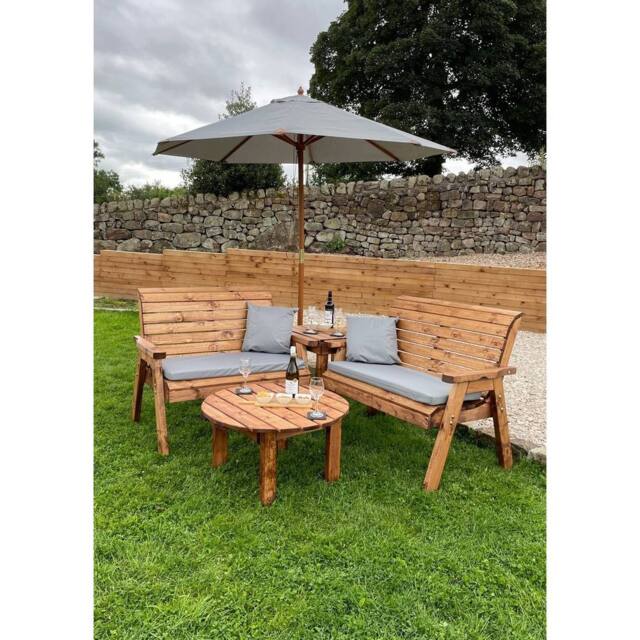 Charles Taylor Four Seater Set C/W Round Coffee - L190xW178xH98 cm in Brown - image 1