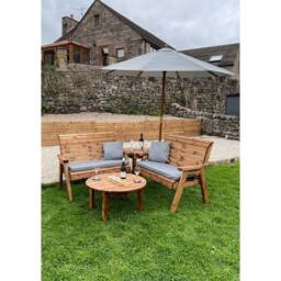 Charles Taylor Four Seater Set C/W Round Coffee - L190xW178xH98 cm in Brown - thumbnail 5