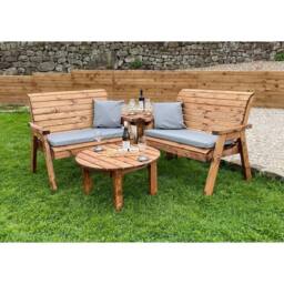 Charles Taylor Four Seater Set C/W Round Coffee - L190xW178xH98 cm in Brown - thumbnail 3