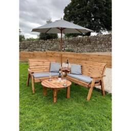 Charles Taylor Four Seater Set C/W Round Coffee - L190xW178xH98 cm in Brown - thumbnail 1