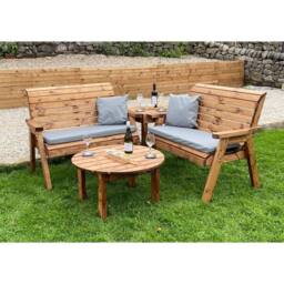 Charles Taylor Four Seater Set C/W Round Coffee - L190xW178xH98 cm in Brown - thumbnail 4