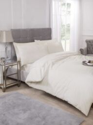 New Edge Blinds Percale Duvet Set in Cream - Size: Double - thumbnail 1